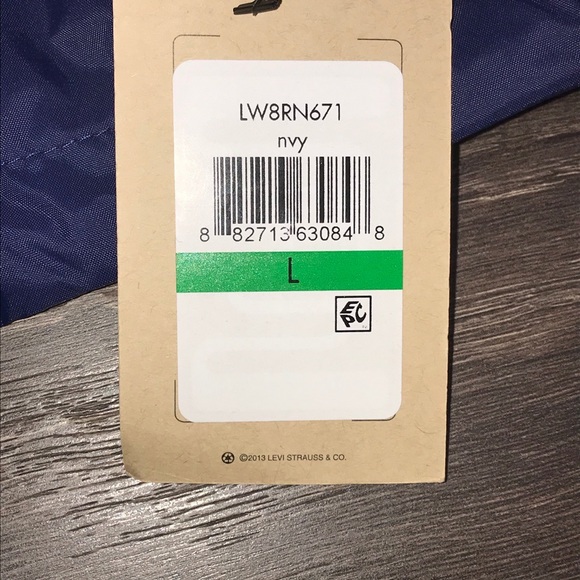 Levi's Kids Navy Blue Retro Rain Slicker Hooded Jacket Size Large LW8RN671 - Picture 9 of 12